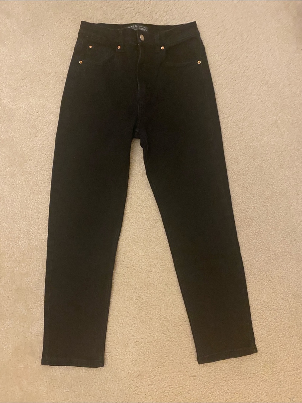Black Straight-Leg Jeans